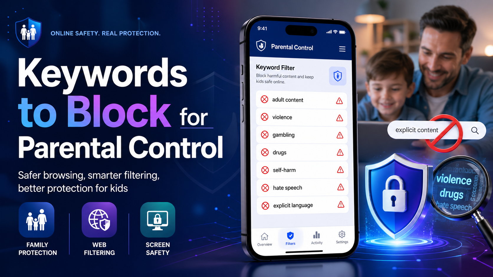Keywords to Block for Parental Control